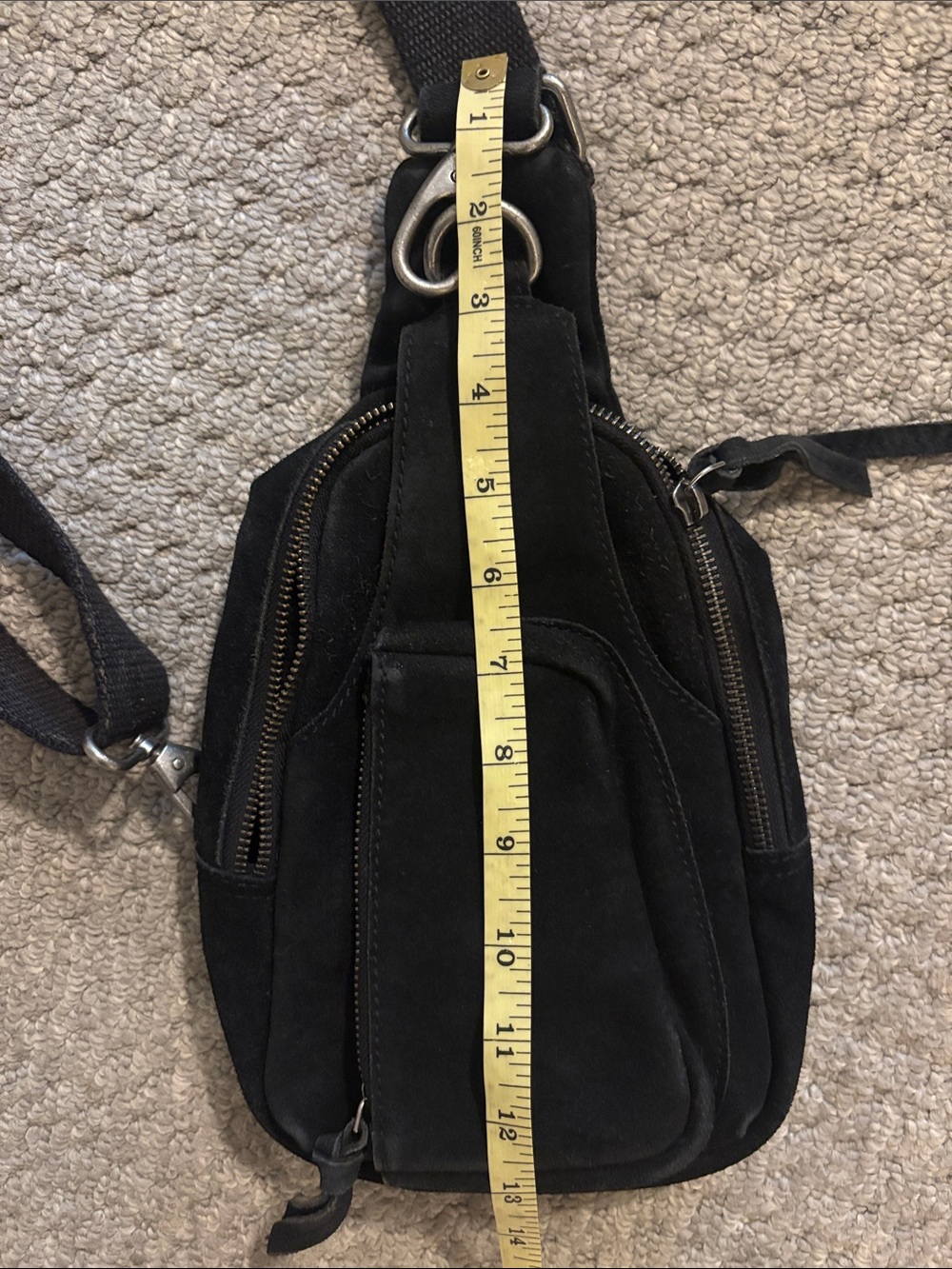 Free People Hudson Suede Sling Bag in Black - Picture 10 of 11